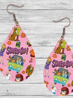 Scooby Doo Earrings: Wooden Teardrop Hypoallergenic Earrings